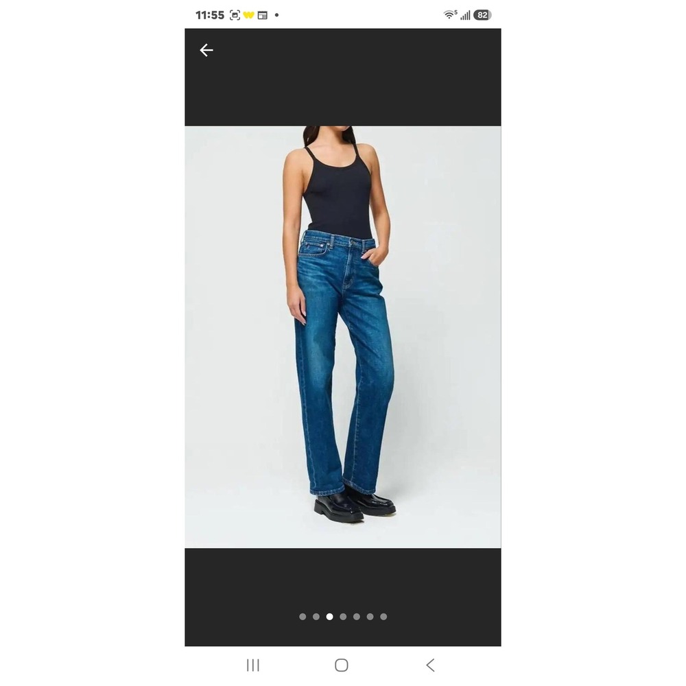 Etica Tyler Vintage Straight Jeans Chrome Diopside Blue High Rise Size 4 NWT